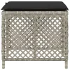 4db világosszürke polyrattan kerti szék párnával 41 x 41 x 36cm