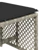 4db világosszürke polyrattan kerti szék párnával 41 x 41 x 36cm