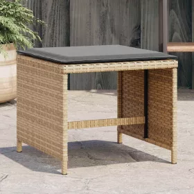   4 db vegyes bézs polyrattan kerti szék párnával 41 x 41 x 36 cm