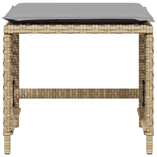 4 db vegyes bézs polyrattan kerti szék párnával 41 x 41 x 36 cm