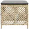 4 db vegyes bézs polyrattan kerti szék párnával 41 x 41 x 36 cm