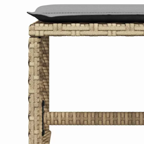 4 db vegyes bézs polyrattan kerti szék párnával 41 x 41 x 36 cm
