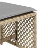 4 db vegyes bézs polyrattan kerti szék párnával 41 x 41 x 36 cm