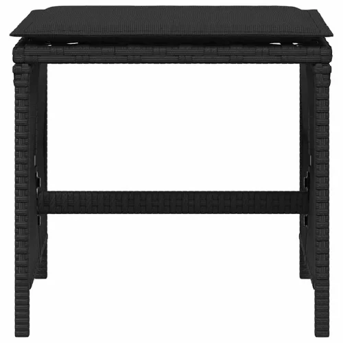 4 db fekete polyrattan kerti szék párnával 41 x 41 x 36 cm