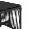 4 db fekete polyrattan kerti szék párnával 41 x 41 x 36 cm