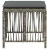 4 db szürke polyrattan kerti szék párnával 41 x 41 x 36 cm