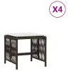 4 db barna polyrattan kerti szék párnával 41 x 41 x 36 cm