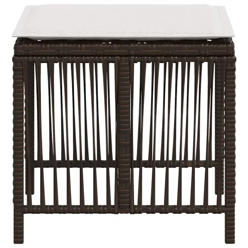 4 db barna polyrattan kerti szék párnával 41 x 41 x 36 cm