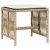 4 db bézs polyrattan kerti szék párnával 41 x 41 x 36 cm