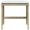 4 db bézs polyrattan kerti szék párnával 41 x 41 x 36 cm