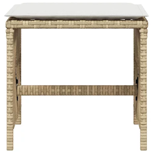 4 db bézs polyrattan kerti szék párnával 41 x 41 x 36 cm
