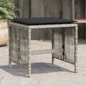   4db világosszürke polyrattan kerti szék párnával 41 x 41 x 36cm