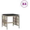 4db világosszürke polyrattan kerti szék párnával 41 x 41 x 36cm