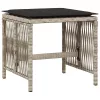 4db világosszürke polyrattan kerti szék párnával 41 x 41 x 36cm