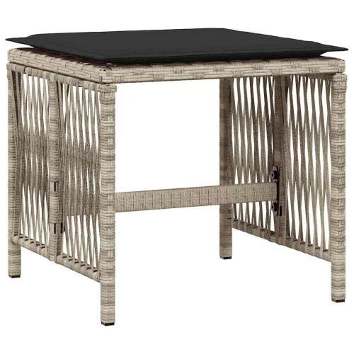 4db világosszürke polyrattan kerti szék párnával 41 x 41 x 36cm