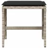 4db világosszürke polyrattan kerti szék párnával 41 x 41 x 36cm