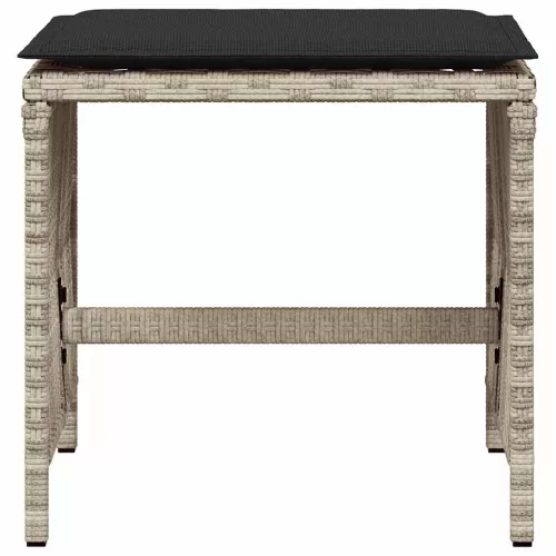 4db világosszürke polyrattan kerti szék párnával 41 x 41 x 36cm