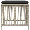 4db világosszürke polyrattan kerti szék párnával 41 x 41 x 36cm