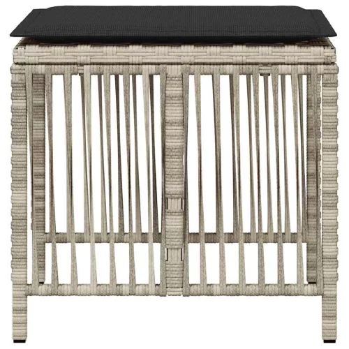 4db világosszürke polyrattan kerti szék párnával 41 x 41 x 36cm