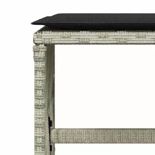 4db világosszürke polyrattan kerti szék párnával 41 x 41 x 36cm