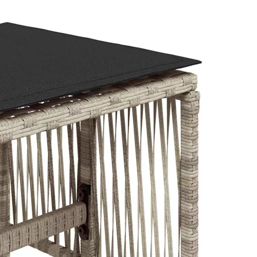 4db világosszürke polyrattan kerti szék párnával 41 x 41 x 36cm