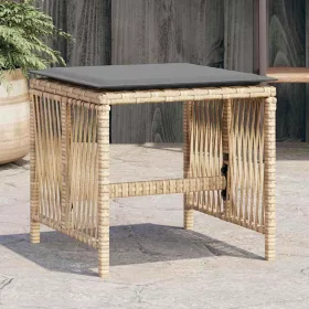   4 db vegyes bézs polyrattan kerti szék párnával 41 x 41 x 36 cm