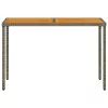 Szürke polyrattan akácfa lapos kerti asztal 115x54x74 cm
