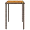 Szürke polyrattan akácfa lapos kerti asztal 115x54x74 cm