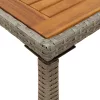 Szürke polyrattan akácfa lapos kerti asztal 115x54x74 cm