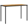 Fekete polyrattan akácfa lapos kerti asztal 115x54x74 cm