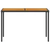 Fekete polyrattan akácfa lapos kerti asztal 115x54x74 cm