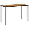 Fekete polyrattan akácfa lapos kerti asztal 115x54x74 cm