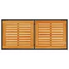 Fekete polyrattan akácfa lapos kerti asztal 115x54x74 cm