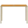Bézs polyrattan akácfa lapos kerti asztal 115x54x74 cm