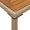 Bézs polyrattan akácfa lapos kerti asztal 115x54x74 cm
