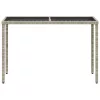 Szürke polyrattan üveglapos kerti asztal 115x54x74 cm