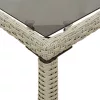 Szürke polyrattan üveglapos kerti asztal 115x54x74 cm