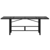Fekete polyrattan üveglapos kerti asztal 190x80x74 cm