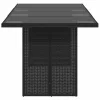 Fekete polyrattan üveglapos kerti asztal 190x80x74 cm