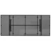 Fekete polyrattan üveglapos kerti asztal 190x80x74 cm