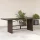 Barna polyrattan üveglapos kerti asztal 190 x 80 x 74 cm