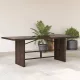 Barna polyrattan üveglapos kerti asztal 190 x 80 x 74 cm