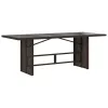 Barna polyrattan üveglapos kerti asztal 190 x 80 x 74 cm