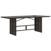Barna polyrattan üveglapos kerti asztal 190 x 80 x 74 cm