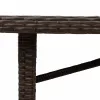 Barna polyrattan üveglapos kerti asztal 190 x 80 x 74 cm