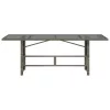 Szürke polyrattan üveglapos kerti asztal 190x80x74 cm