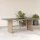 Bézs polyrattan üveglapos kerti asztal 190x80x74 cm
