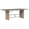 Bézs polyrattan üveglapos kerti asztal 190x80x74 cm