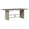 Szürke polyrattan üveglapos kerti asztal 190x80x74 cm