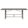 Szürke polyrattan üveglapos kerti asztal 190x80x74 cm
